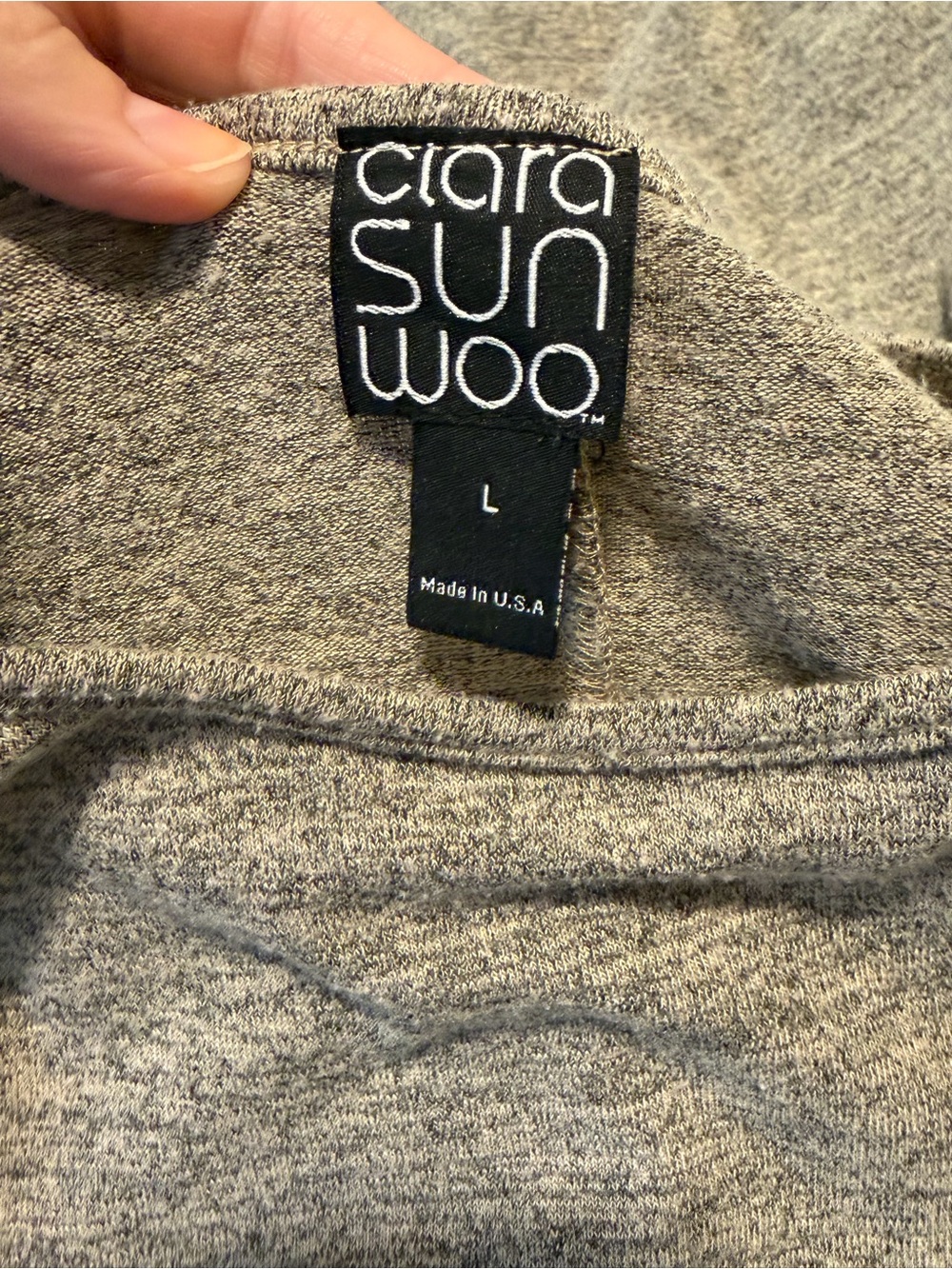 Clara Sun Woo tunic top shirt oversized gray button detail women’s large boho - Picture 6 of 8